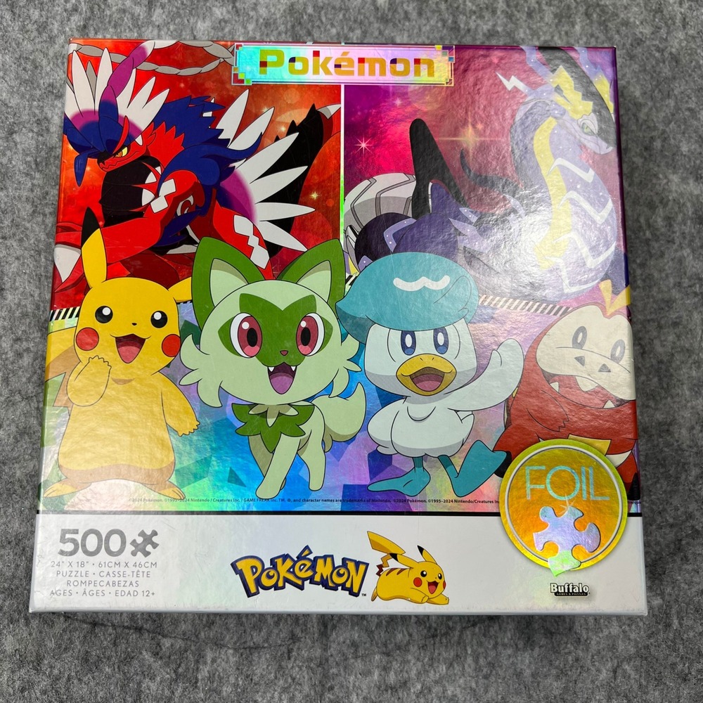 Pokemon 500 Piece‎ Foil Jigsaw Puzzle Buffalo Games Pikachu Scarlet Violet 2024